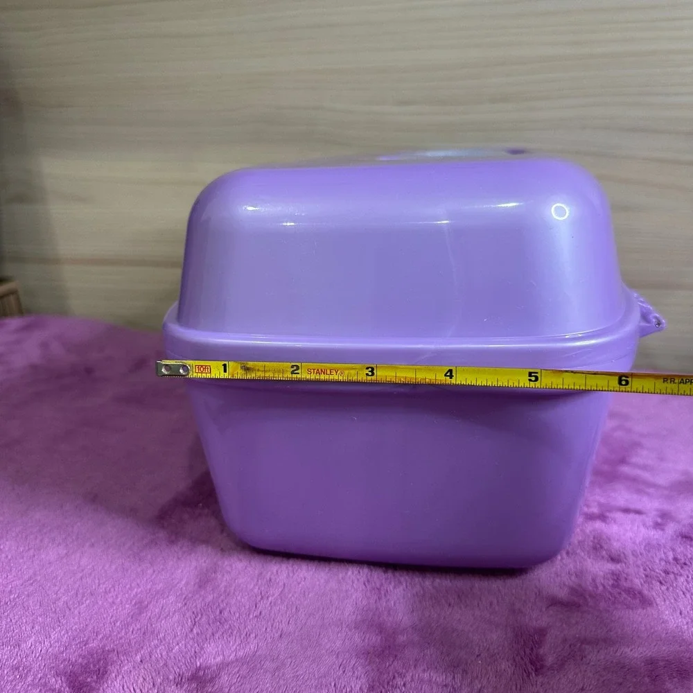 Horizon Group USA Purple Glitter Handle Makeup Case Organizer Storage Box